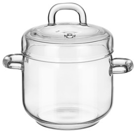 Thickened Glass Pot Clear Pots for Cooking Microwave Safe Cooking Pot for Soup Pasta Noodle Milk Food Glass Simmer Pot Glass Glassware with Lid 350ml