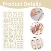 3 Sheets of Gold Letters for Gluing, Alphabet Bubble Stickers,