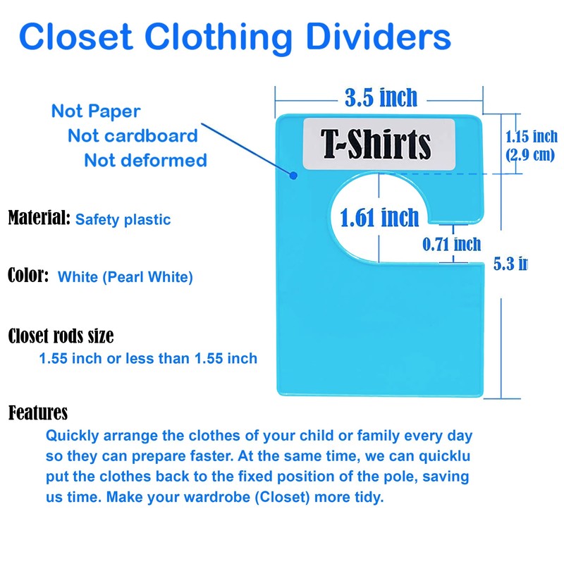 DMLNN 20 Pack White Clothing Rack Size Dividers Plus 45