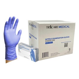 TRICARE MEDICAL Disposable Nitrile Exam Gloves, Latex-free, Powder-free, 4.3 Mil, Deep Blue, Case of 1000, Large