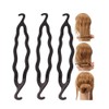 6PCS Black Plastic Bun Maker Double Hook Hair Styling Hairpins