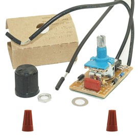 300-Watt Manual Dimmer Replacement Kit - Rotary Dimmer Switch With Knob for Table Lamp Bulbs Light - Full Range - 120VAC