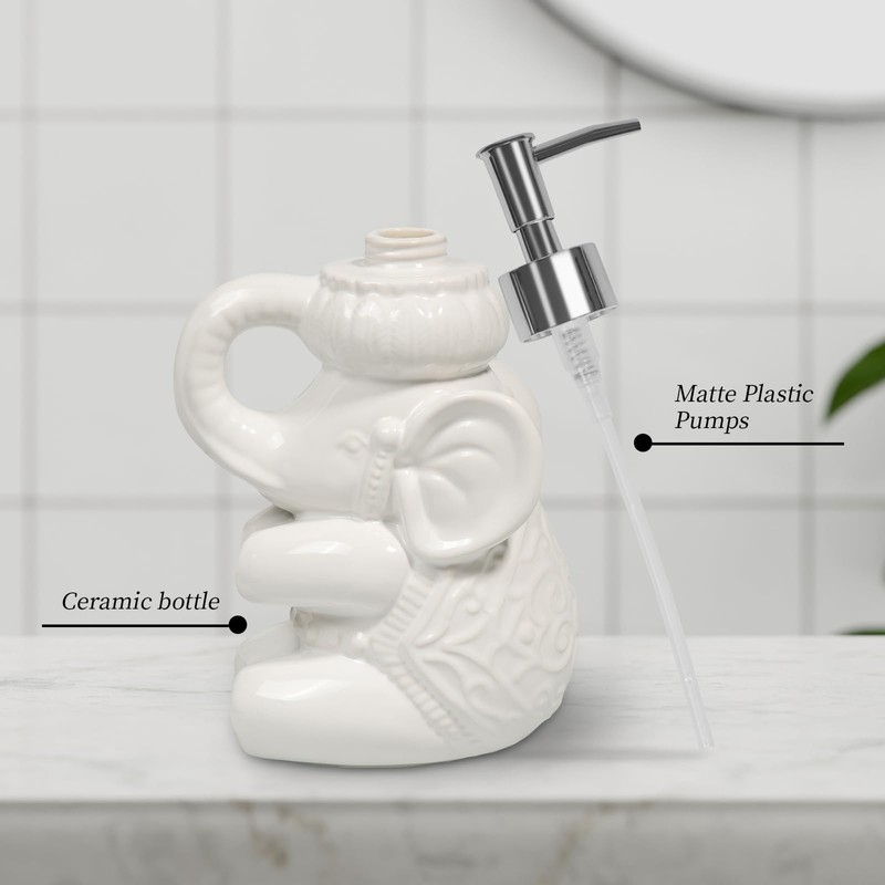 Amaauto Elephant Soap Dispenser, Refillable Liquid Soap Dispenser for Bathroom