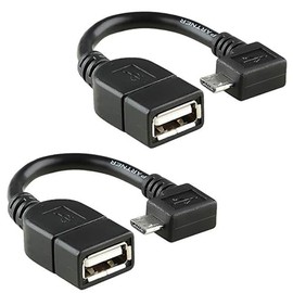 PRO OTG MicroUSB Compatible with your Plantronics BackBeat Fit Grey 3100 P/N 211856-99 2Pack Kit of Right Angle Cables connect You to any compatible USB Device!