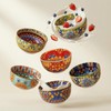 Boho Bowl Set of 6, 28 oz Colorful Ceramic Soup