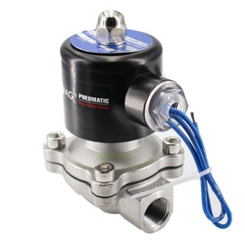 3/8" DC 12V NPT Stainless Steel Electric Solenoid Valve Normally Closed, VITON Gasket for Water Air Gas Fuel Oil with High Pressure Range