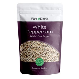Viva Doria White Peppercorn, Whole White Pepper, 12 Oz For Grinder Refill