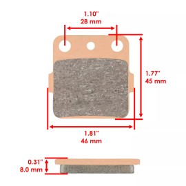 Caltric Brake Pads for Yamaha Raptor 660 YFM660 Front Rear Brakes 2001-2005