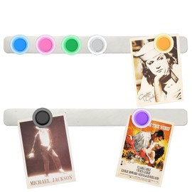 PYJLBX Magnetic Board Frameless Stainless Iron Strips, Magnetic Strips with Adhesive Backing Magnet Board Magnetic Bulletin Bar Board Memo Board with 7 Pcs Colorful Magnet for School Office Home, 2Pcs