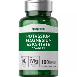 Piping Rock Potassium Magnesium Aspartate Complex | 180 Capsules | Non-GMO | By Piping Rock