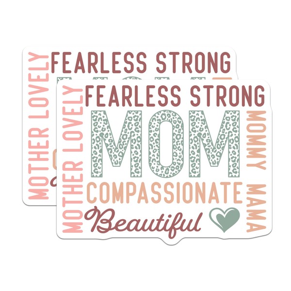 (2 Pack) Fearless Strong Mom Stickers - Compassionate Mother -