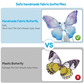 ORSDA Cat Toy Replaceable Butterflies Toy Accessories, 3 Pcs Safe Handmade Fabric Butterfly Perfect Toys