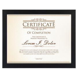 8.5x11 Picture Frame,Document Frame Certificate Frames Display Diplomas 8.5x11 Inch Standard Paper Frame with Stand Black Frame Wall and Tabletop Display