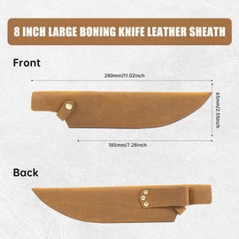 Leather Sheath for 8 Inch Boning Knife, for belt Knife Holster belt, Knife Scabbard Cover, Shop Knife Sheath Knives Sleeves Case Edge Guards Blade Protectors for Outdoor Camping