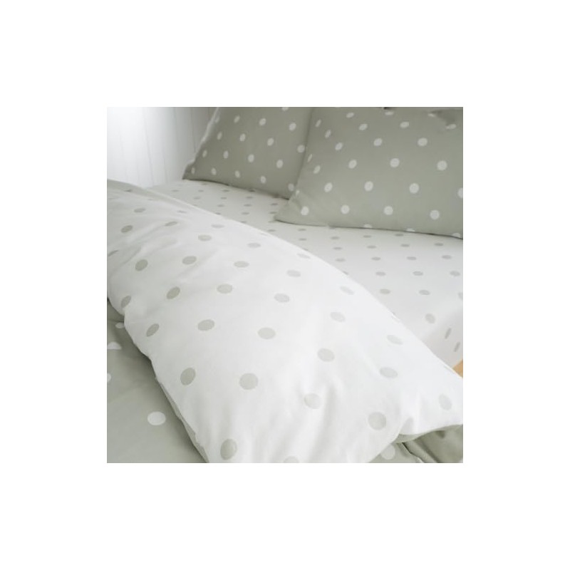Catherine Lansfield Brushed Polka Dot Cotton Single Fitted Sheet Green