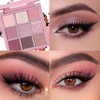Pink Eyeshadow Palette, 9 Colors Matte, Shimmer & Glitter Shades,