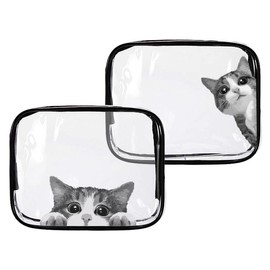 BMYALLEI Toiletry Bags Makeup Bags & Cases Waterproof Plastic Bag Clear PVC Travel Accessories Bag Organizer Travel Business Bathroom Pet01(Transparent) (PET10)