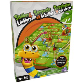 Spin Master Games, Juego Serpientes y escaleras para niños, Juego de Mesa Colorido para 2-4 Jugadores para Noches de Juegos en Familia
