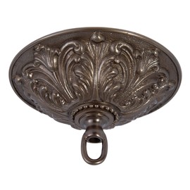 B&P Lamp Antique Bronze Finish Cast Brass Screw Collar Canopy Kit