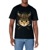 Viking Cat with Viking Helmet Mjolnir Axes T-Shirt