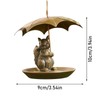 Animal Squirrel Bird Feeder with Umbrella, Outdoor Squirrel Holding Umbrella
