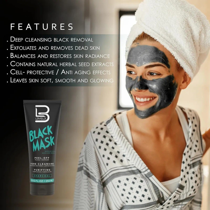 Mascarilla Facial Negra Level Limpieza Poros 250ml