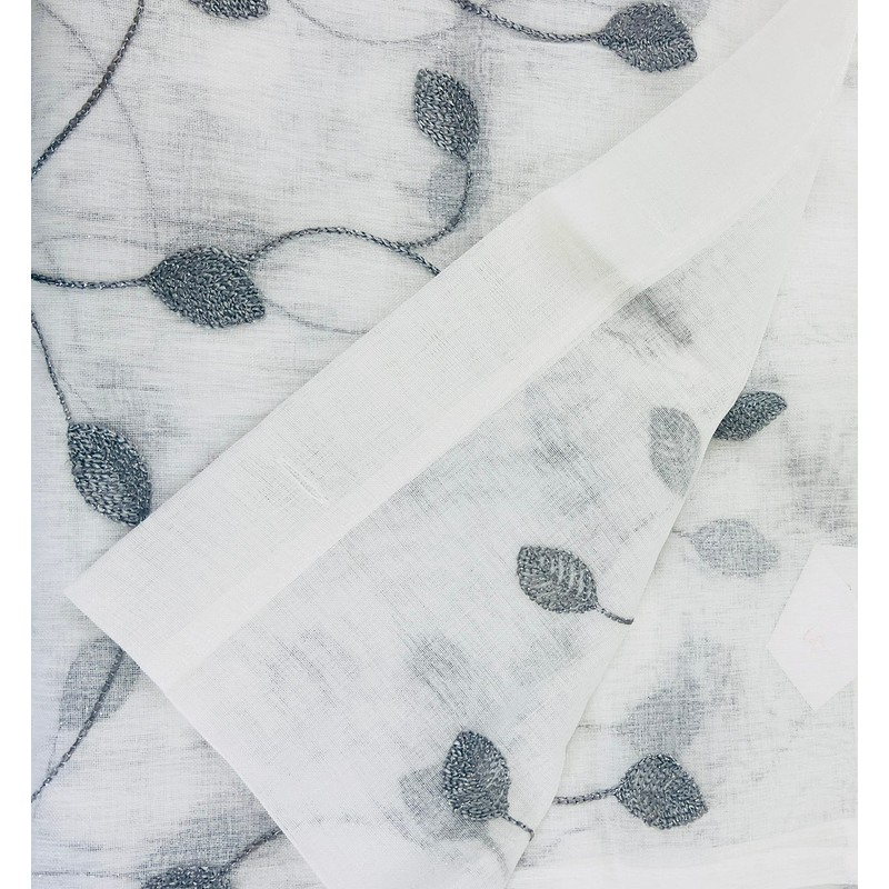 Serafina Home Decorative Sheer Fabric Shower Curtain for Bathroom: White