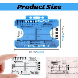 2pcs ECG 7 Step Ruler,ECG Ruler Transparent EKG Calipers Measuring Tool for Accurate Heart Rate and Interval Assessment,Follow a 7 Step Plan,Portable Tool EKG Card