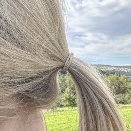 Haarallerliebst Hair Bobbles Thin (30 Pieces, Light Beige, 1.5 mm Thick) for Blonde Hair Includes Storage Box