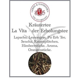 Lerbs & Hagedorn, La Vita Revitalisation Tea, Citrus Flavour 250 g (approx. 21 Litres) Lapacho, Lemongrass, Pu-erh Tea, Sencha, Cat Paws