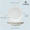 Vikko Dinner Plate, Set of 4 White Plates, Ceramic Dinner