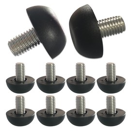 Hooshing 10PCS 8mm x 1.25 M8 Adjustable Furniture Levelers Replacement Stainless Steel Screw in Threaded Levenling Feet Glide for Furniture Legs, Table, Chair, Cabinet
