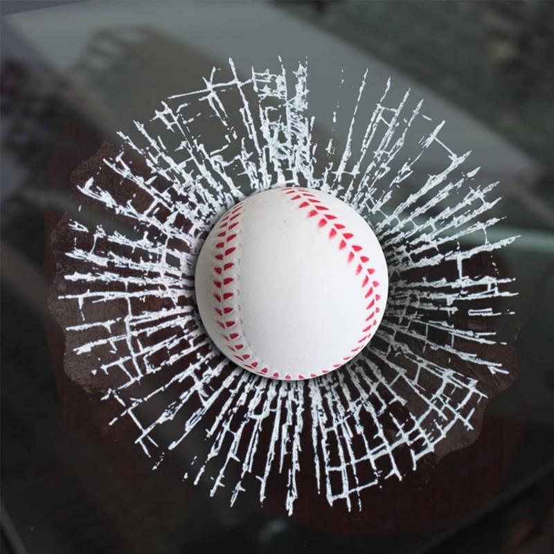 3D Prank Tricky Broken Glass Sticker Car Window Ball Hits