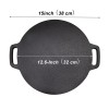 Brightalk 12.6-Inch Cast Iron Roti Tawa, Double Handled Cast Iron