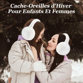 SEYUFN Foldable Ear Warmers Women's Winter Plush Earmuffs Children Soft Warm Ear Warmers Girls Boys Cute Ear Warmers, A-navy