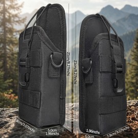 HYS Two-Way Radio Holder Pouch, Nylon Holster Case for Walkie Talkies | Heavy duty Molle Radio Pouch with reflective shoulder&anti-sway strap for patrol and hiking.For Motorola APX Series President