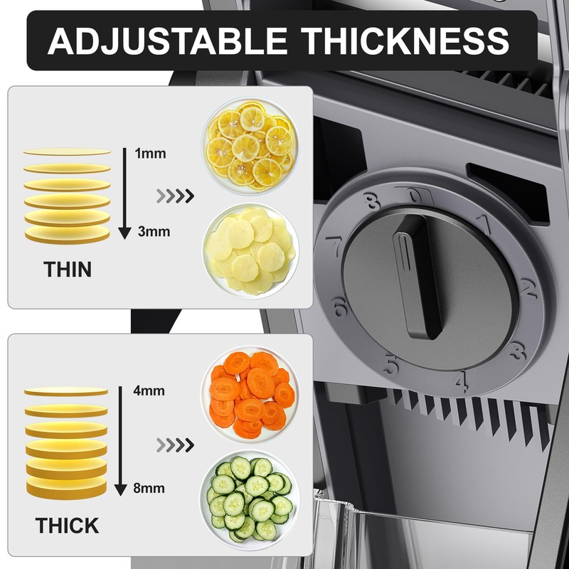 SupMaKin Safe Mandoline Slicer for Kitchen, Potato Slicer for Chips,