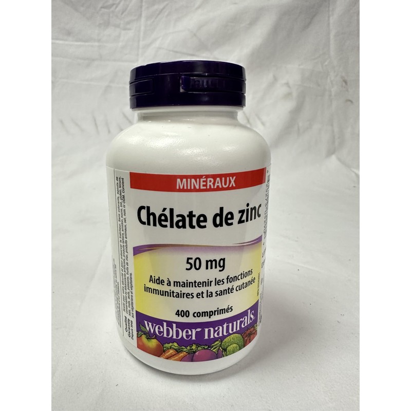 Webber Naturals Webber Naturals Zinc Chelate 50 mg 400 Tablets