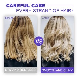 Purple Hair Care Mask, 100 ml Keratin Hair Treatment Hair Mask, Colour Gloss Hair Mask, Purple Mask with Anti-Yellow Tint Effect, Hair Care Mask, Temporary Hair Dye for Dyed, Dry, Damaged Hair