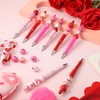 Geyoga 60 Pcs Valentine's Day Beadable Ballpoint Pen Heart Plastic