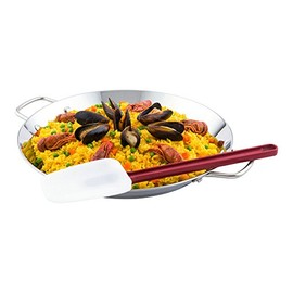 Met Lux 14 Inch High-Heat Spatula, 1 Spoon-Shaped Heat-Resistant Spatula - Dishwasher-Safe, Hanging Hole, Red And White Silicone Scraper Spatula, For Cooking, Baking, And Mixing - Restaurantware