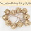 realideas Decorative Lantern Globe Rattan Wicker Ball String Lights -