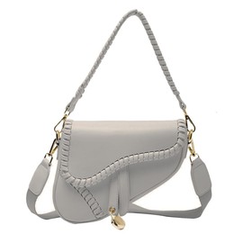PURFANREE Women Trendy Saddle Shoulder Bag Clutch Purse Underarm Handbag Satchel HandBag Crossbody Bag, Grey, One Size