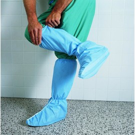 Hi Guard Shoe Cover, One Size Fits Most Knee High Non-Skid Blue NonSterile, 69571 - Pack of 50