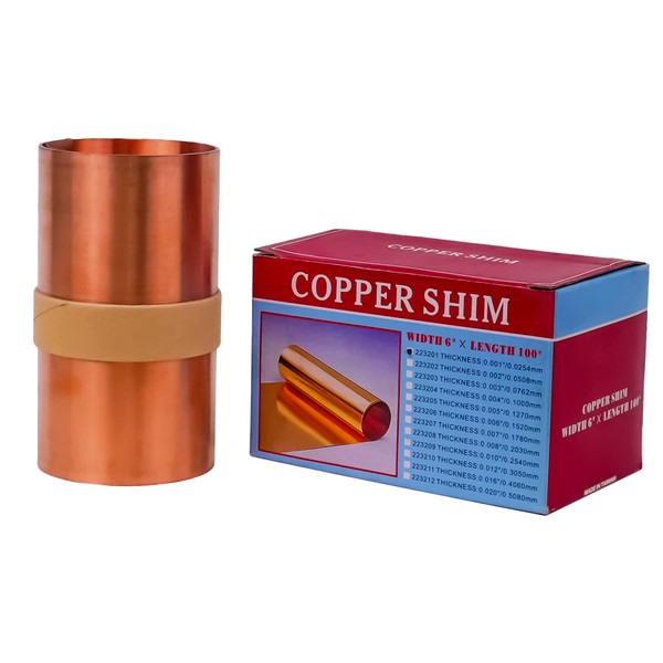 JAVIKA 0.001 x 6 x 100 (inches) Copper Shim Stock