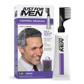 Just For Men Tinte Control Gradual, Gel para Hombre, Negro T55, Cobertura Natural, 40g