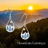Mountain Earrings 925 Sterling Silver Abalone Mountain Dangle Drop Earrings