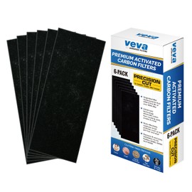 VEVA Pre-Filter Replacement Compatible with Hamilton Beach 04383, 04384, 04386 Air Purifier - 6 Pack - Smoke and Odor Eliminator Carbon Filters