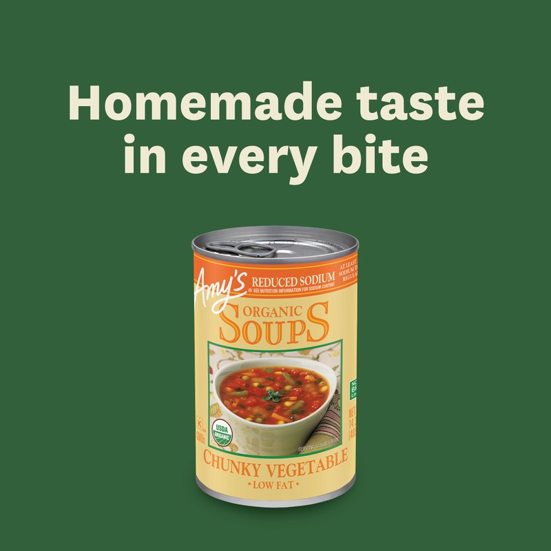 Amy's Soup, Vegan, Gluten Free, Organic Chunky Vegetable, Reduced Sodium,