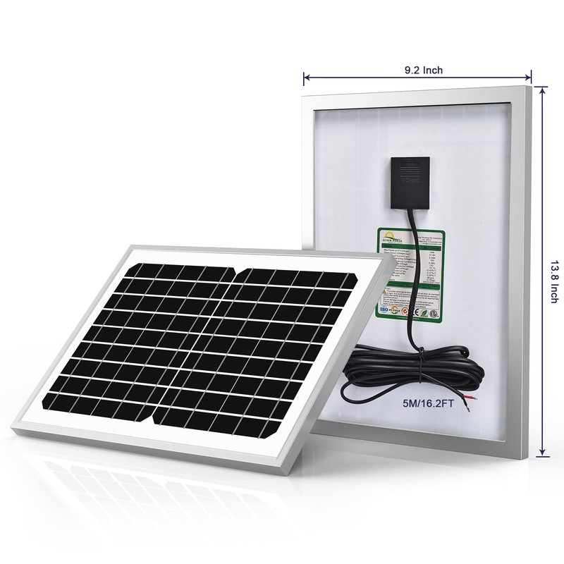 SUNER POWER 10 Watt Solar Panel Powered Charger Kit +